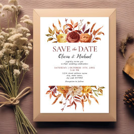 Boho Fall Blommigt Rustic Flowers Bröllop Inbjudningar