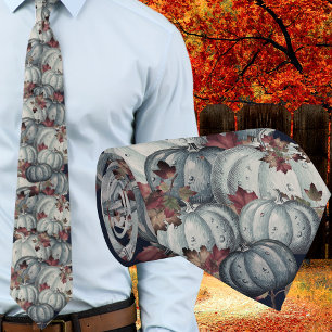 Boho Fall Blue White Watercolor Pumpkin Höst Slips