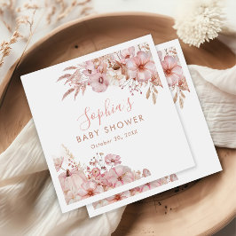 Boho Fall Floral Pumpkin Baby Shower  Pappersservett