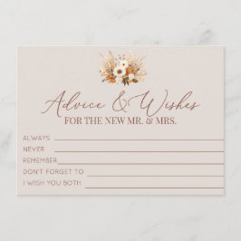 Boho Fall Flowers Advice och Önskemål Tilläggskort