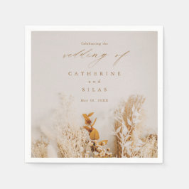 Boho Fall Flowers Bröllop Pappersservett