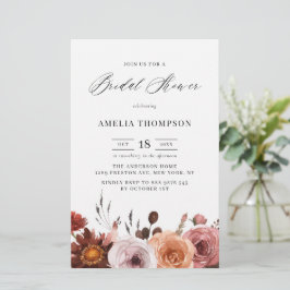 Boho Fall Flowers Inbjudningskort för möhippan