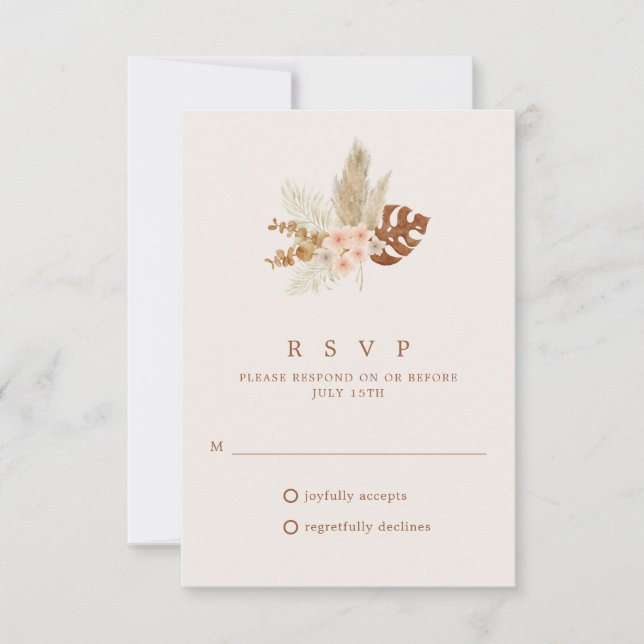 Boho Fall Flowers Rustic Bröllop OSA (Framsida)