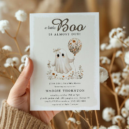 Boho Fall Ghost Blommigt Halloween Baby Shower Inbjudningar