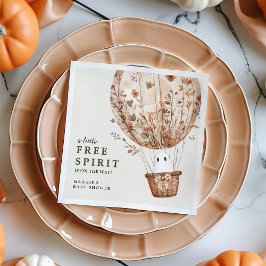 Boho Fall Ghost Wildflower Halloween Baby Shower Pappersservett