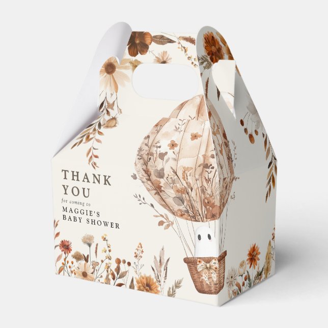 Boho Fall Ghost Wildflower Halloween Baby Shower Presentaskar (Framsidan Sidan)