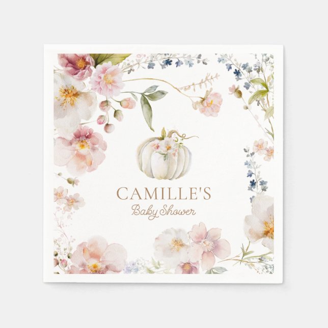 Boho Fall Girl Baby Shower Pappersservett (Framsidan)