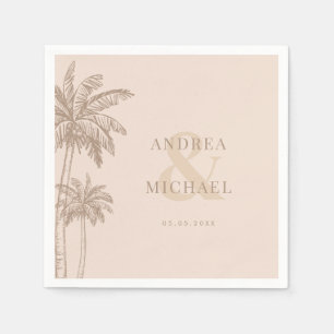 Boho Fall Handflatan Träd & Ampersand Beach Weddin Pappersservett