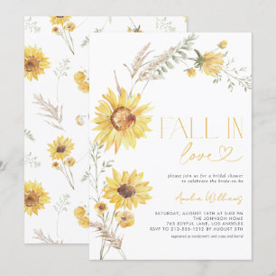 Boho Fall i Kärlek Solrosblomman Botaniskt Inbjudningar