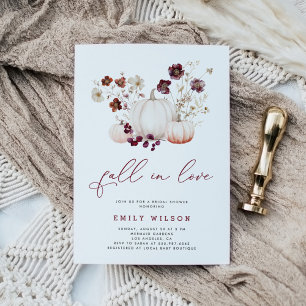 Boho Fall i Kärlek Wildblompumpkin Möhippa Inbjudningar