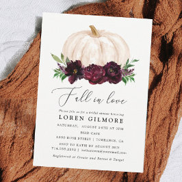 Boho Fall in Kärlek Blommigt Pumpkin Möhippa Inbjudningar