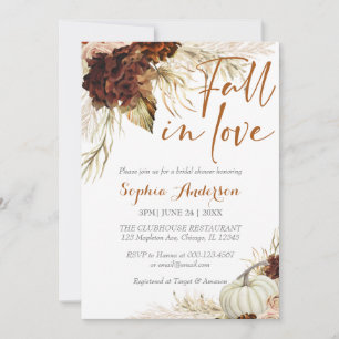Boho Fall in Kärlek Flora Burnt Orange Möhippa Inbjudningar