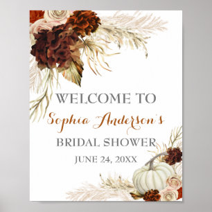 Boho Fall in Kärlek Flora Burnt Orange Möhippa Poster