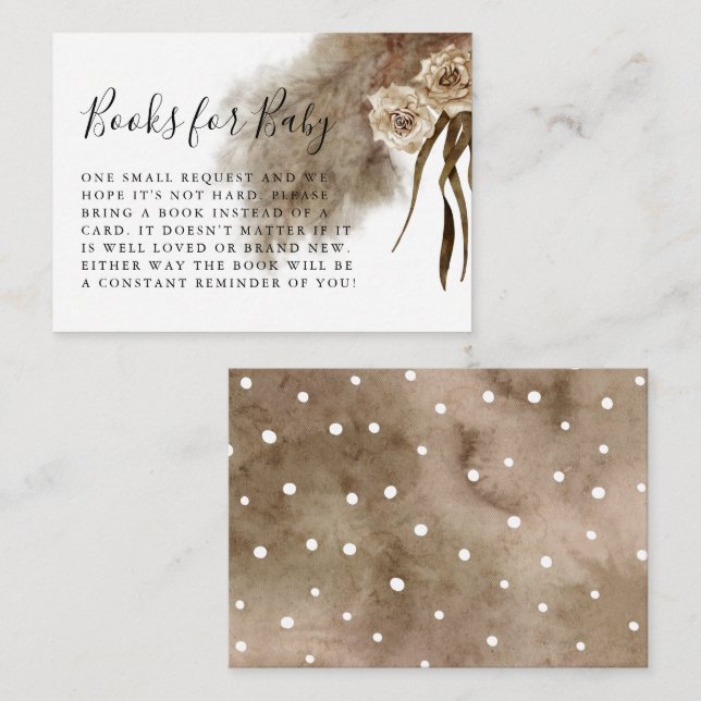 Boho Fall in Kärlek Pampas Grass Bok Request Tilläggskort (Fram/baksida)