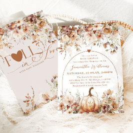 Boho Fall in kärlek WildblomBaby Shower Inbjudningar