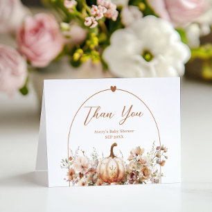 Boho Fall in kärlek WildblomBaby Shower Tack Kort