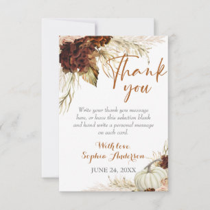 Boho Fall In Love Flora Bränd Orange Bröllopsdusch Tack Kort