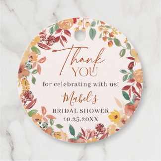 Boho Fall In Love Målad Blommig Tacksamhet Gåvor Etiketter