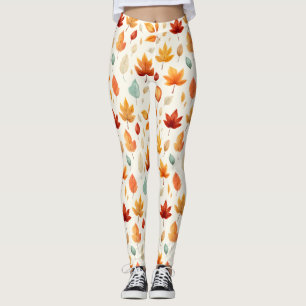 Boho Fall Lämna Mönster Hösten Beauty med Stil Leggings