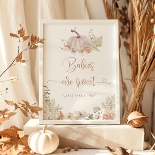Boho fall lilla pumpa Spädbarn är söt Poster