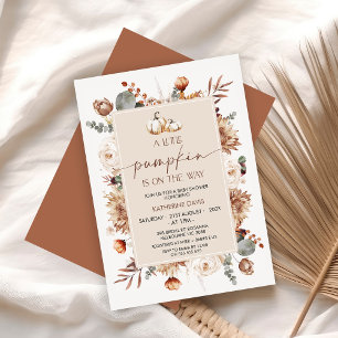 Boho Fall Little Pumpkin Baby Shower Inbjudningar