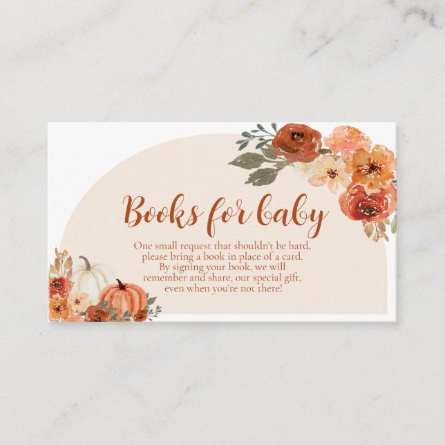 Boho Fall Little Pumpkin Bokar för Baby Shower Tilläggskort (Framsida)