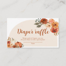 Boho Fall Little Pumpkin Diaper Raffle Baby Shower Tilläggskort