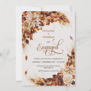 Boho fall och höstblommor och löv foliage inbjudningar