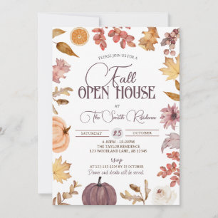 Boho Fall Open House, Realtor Houseuppvärmning Inbjudningar