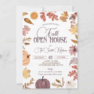 Boho Fall Open House, Realtor Houseuppvärmning Inbjudningar