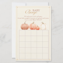 Boho Fall Polka Dot Pumpkins Baby Shower Bingo