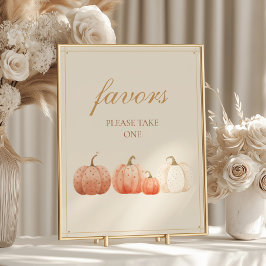 Boho Fall Polka Dot Pumpkins Baby Shower-favoriter Poster