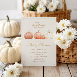 Boho Fall Polka Dot Pumpkins Baby Shower Inbjudningar