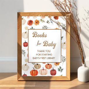 Boho fall Pumpkin Bokar för Baby Poster