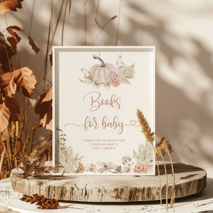 Boho fall pumpkin bokar för baby poster