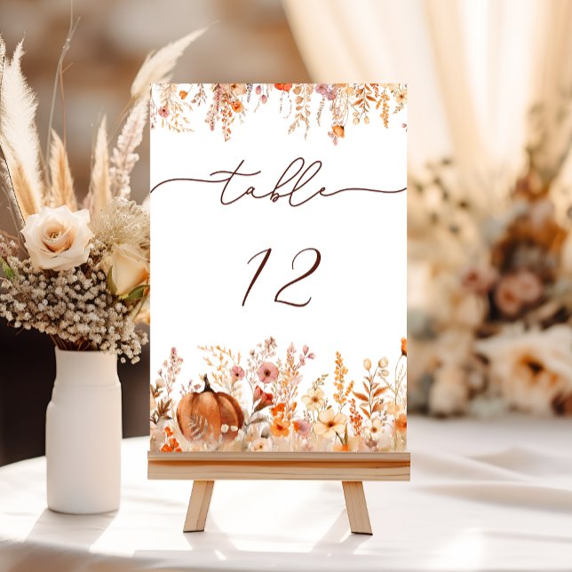 Boho Fall Pumpkin Bröllop Bordsnummer (Skapare uppladdad)