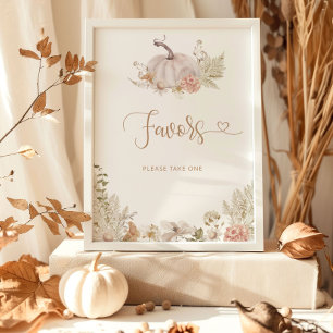 Boho fall pumpkin Favors Poster