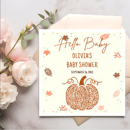 Boho Fall Pumpkin Gender Neutral Baby Shower Pappersservett