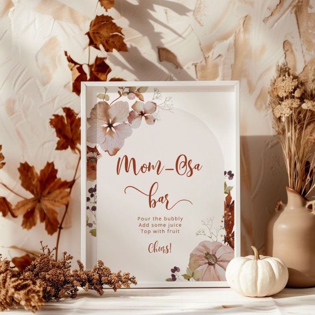 Boho fall pumpkin mamma-osa pub poster (Skapare uppladdad)