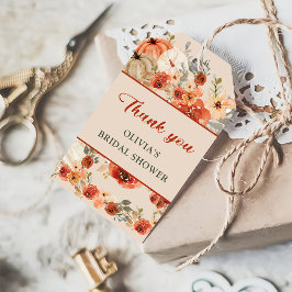 Boho Fall Pumpkin Möhippa Favor Tack Presentetikett