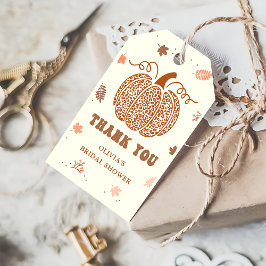 Boho Fall Pumpkin Möhippa Favor Tack Presentetikett