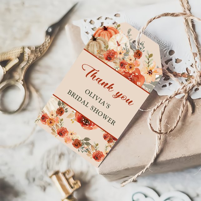 Boho Fall Pumpkin Möhippa Favor Tack Presentetikett (Skapare uppladdad)