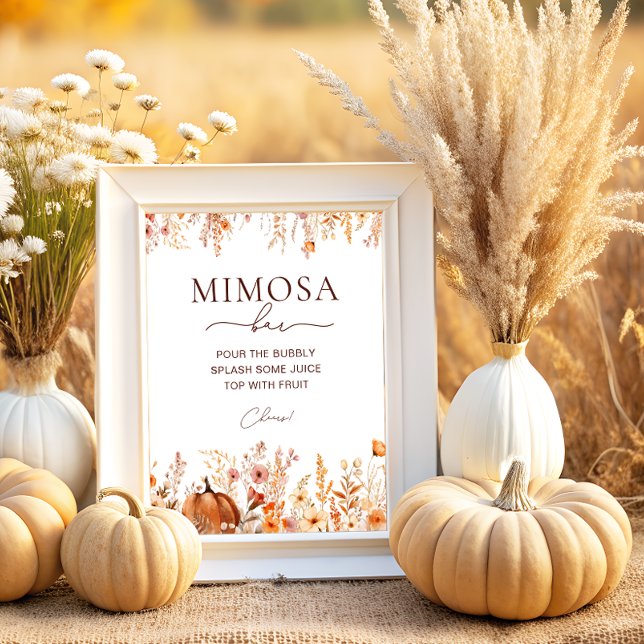 Boho Fall Pumpkin Möhippa Mimosa Pub Poster (Skapare uppladdad)