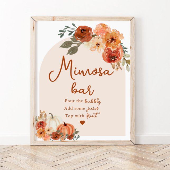 Boho Fall Pumpkin Möhippa Mimosa Pub Sign Poster (Skapare uppladdad)