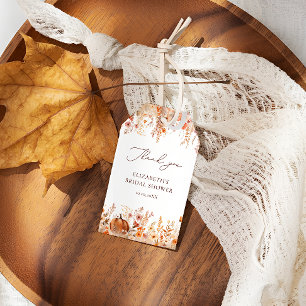 Boho Fall Pumpkin Möhippa Presentetikett