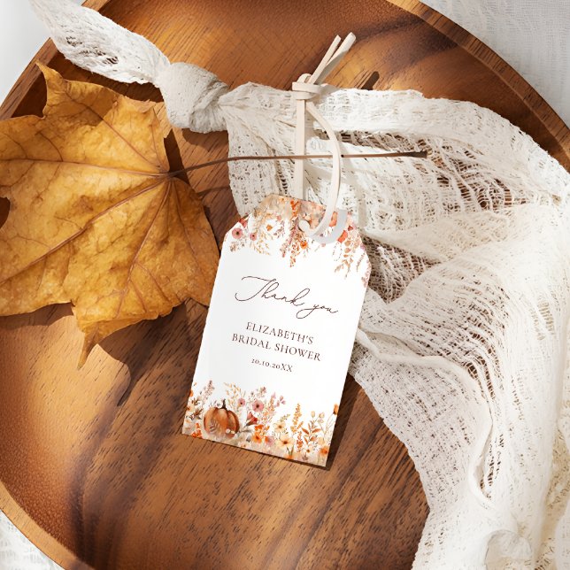 Boho Fall Pumpkin Möhippa Presentetikett (Skapare uppladdad)