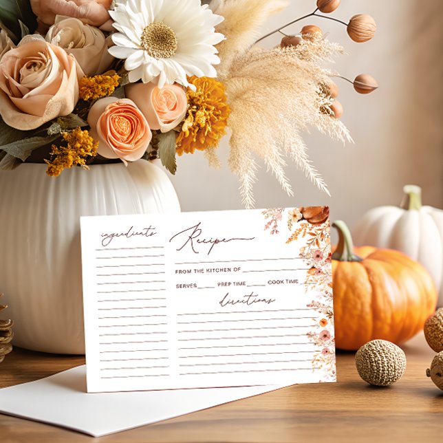 Boho fall Pumpkin Möhippa Recept Card (Skapare uppladdad)