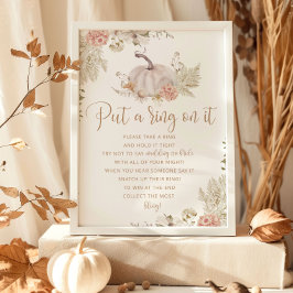 Boho fall pumpkin satte ring på spelet poster