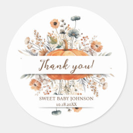 Boho Fall Pumpkin Tack Favor Runt Klistermärke
