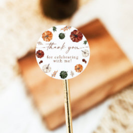 Boho Fall Pumpkin Tack Favor Sticker Runt Klistermärke